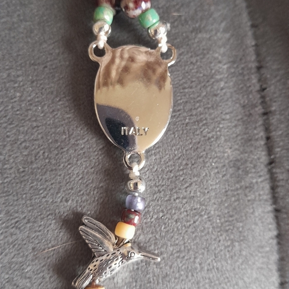 Hummingbird With Woodland Red Green All Beaded Jesus Rosary Catholic Religious - Picture 7 of 7